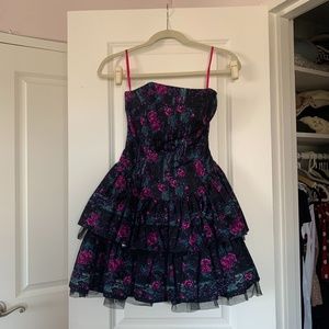 Strapless floral dress